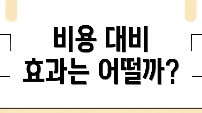 비용 대비 효과는 어떨까?