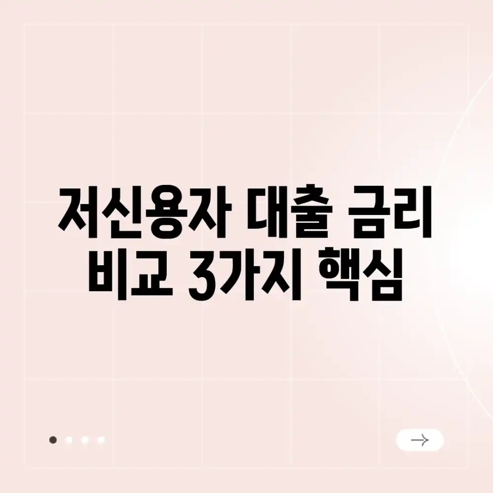 저신용자 대출: 금리 비교 3가지 핵심!