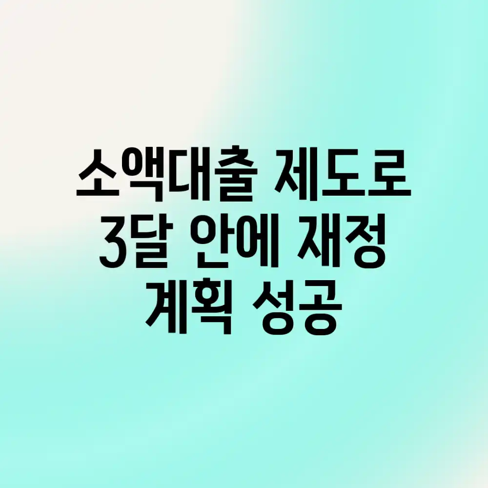 소액대출 제도로 3달 안에 재정 계획 성공!