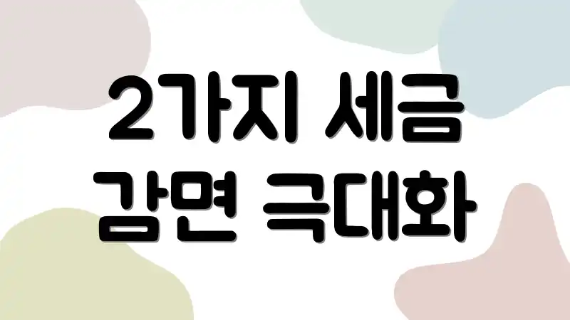 2가지 세금 감면 극대화