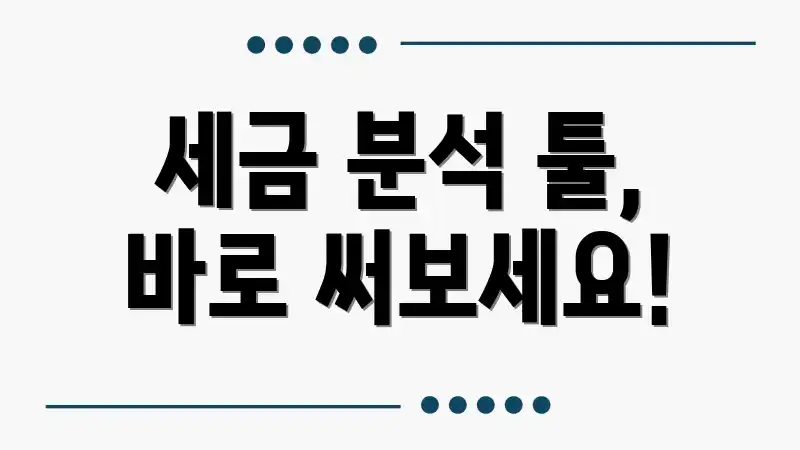 세금 분석 툴, 바로 써보세요!