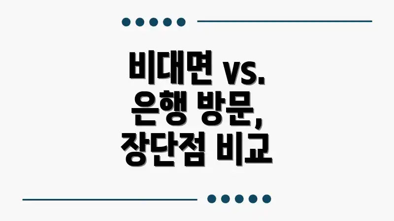 비대면 vs. 은행 방문, 장단점 비교