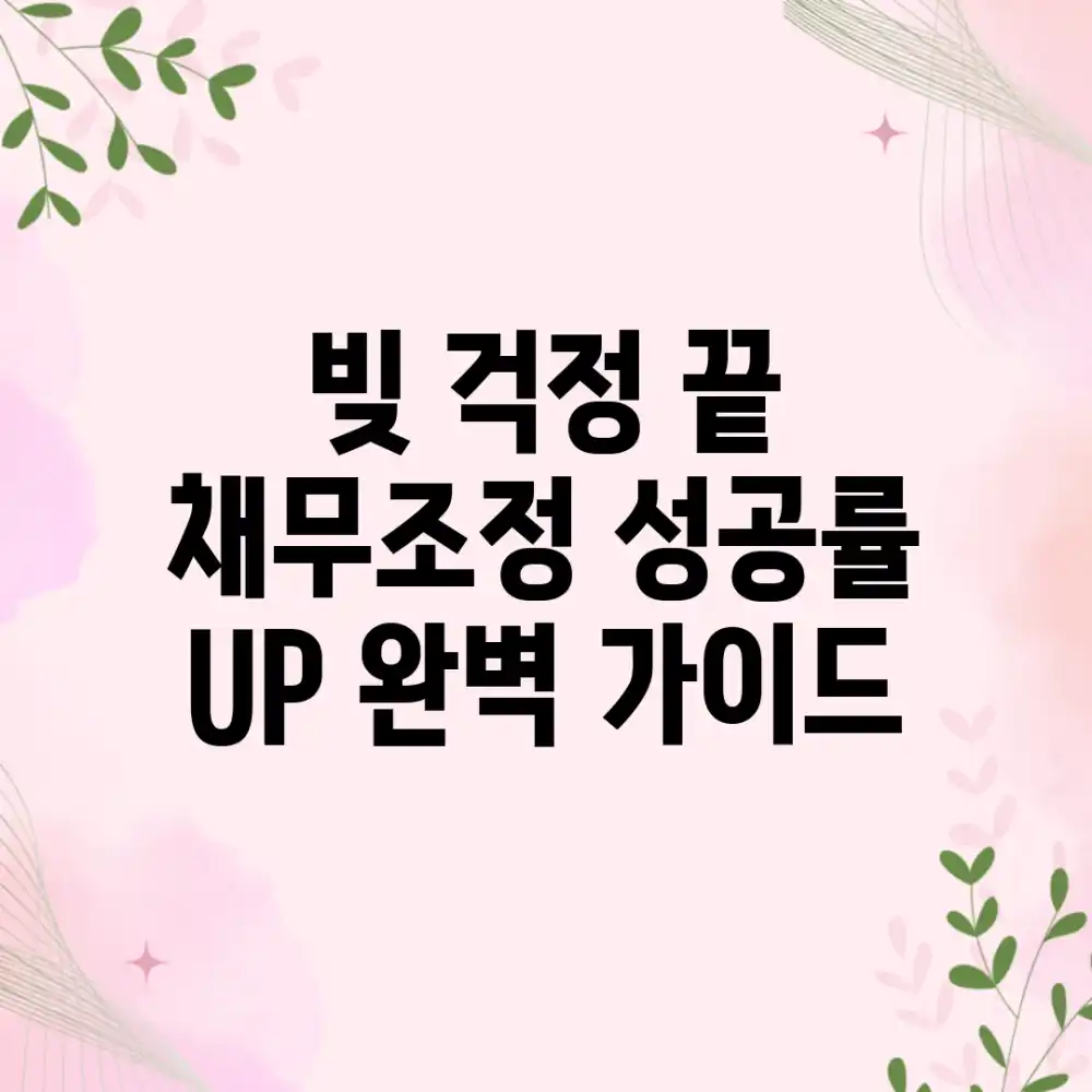 빚 걱정 끝! 채무조정 성공률 UP 완벽 가이드