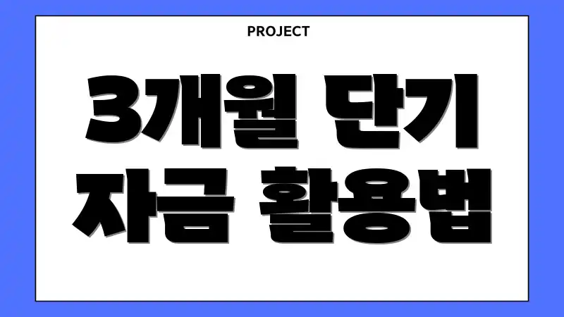 3개월 단기 자금 활용법