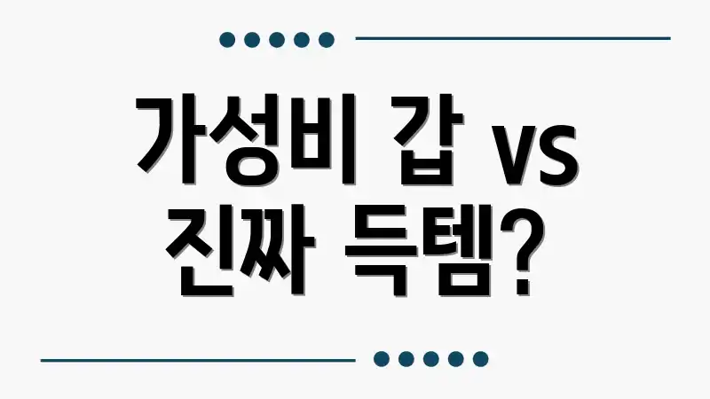 가성비 갑 vs 진짜 득템?
