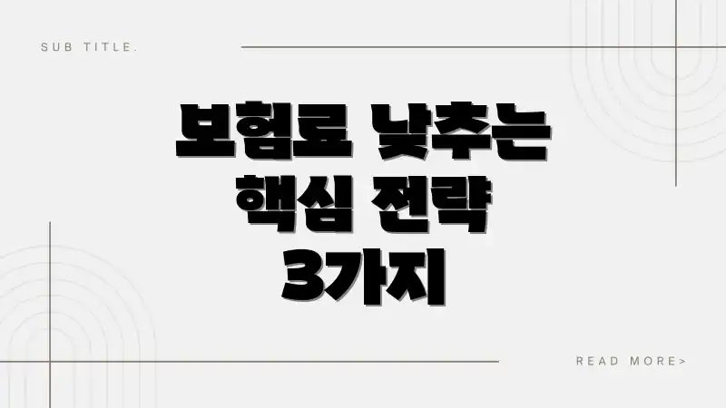 보험료 낮추는 핵심 전략 3가지