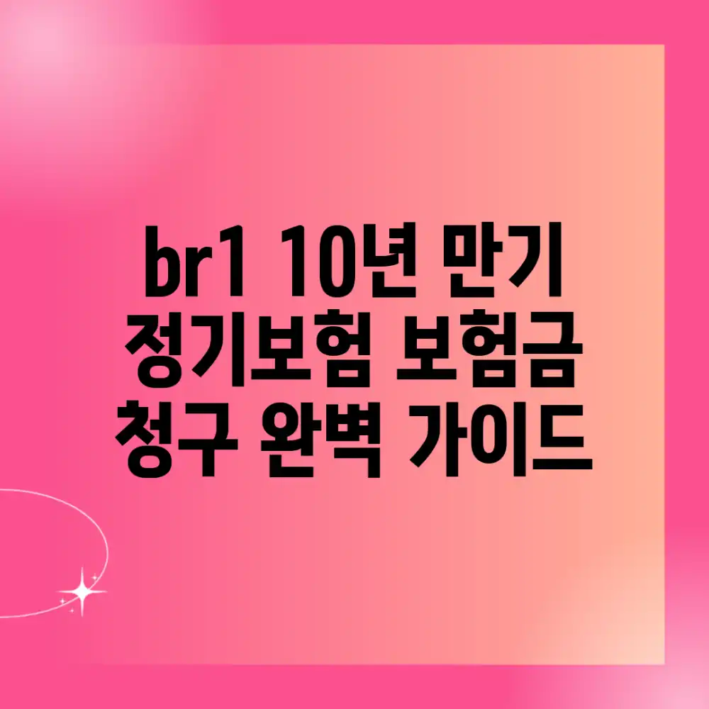 1. 10년 만기 정기보험: 보험금 청구 완벽 가이드